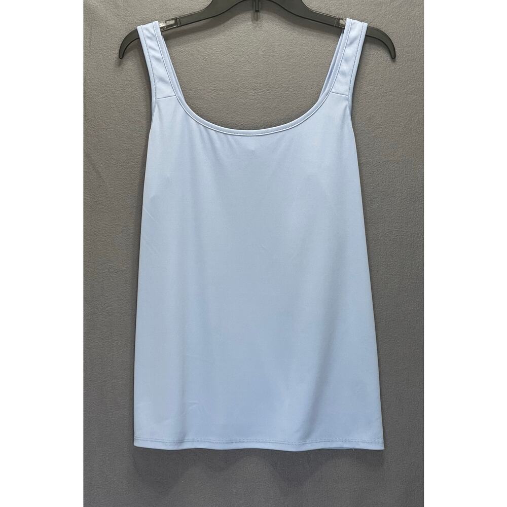 Baby blue tank top with‎ a scoop neckline and wide straps Y2K capsule casual